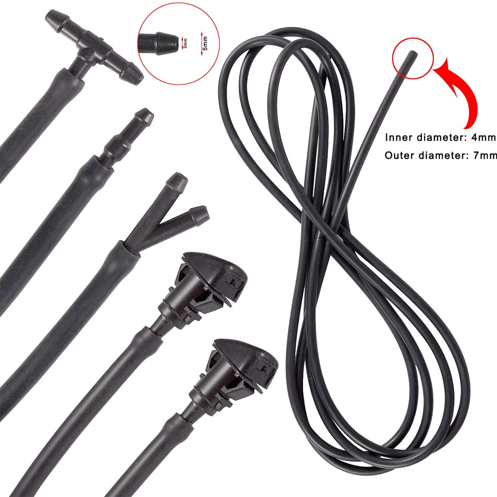 Windshield Washer Nozzle Kit with Hose For Dodge Grand Caravan 4805742AB
