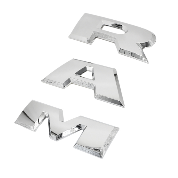 {Large} Dodge RAM 2015-2020 Rear Tailgate Letters Emblems Replacement 3D Trunk Lid Badges Chrome Silver