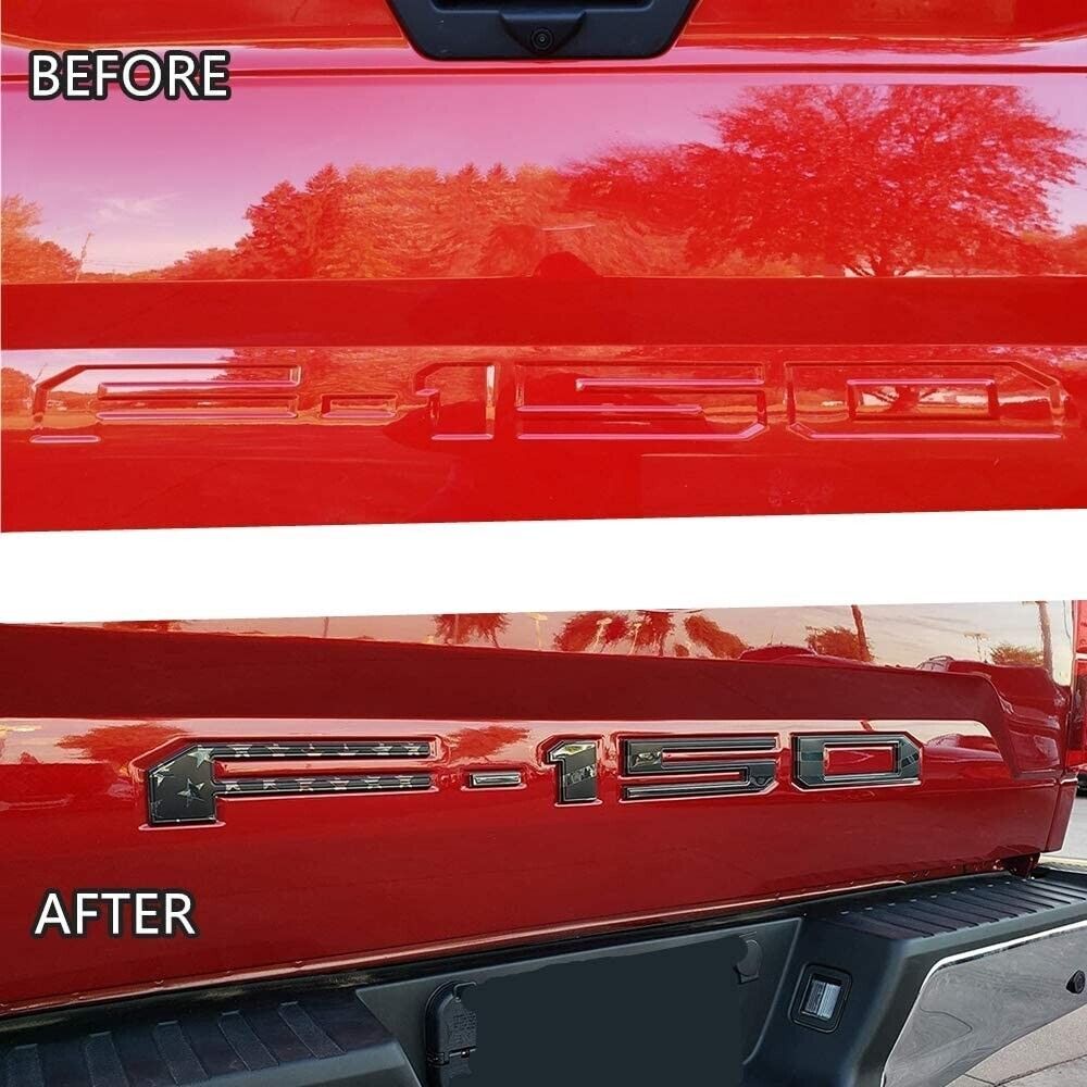 2018-2020 F-150 Tailgate Letters Acrylic Black White Flag Ford VJL3Z-9942528-A