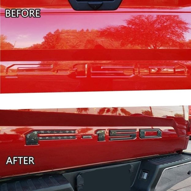 2018-2020 F-150 Tailgate Letters Acrylic Black White Flag Ford VJL3Z-9942528-A