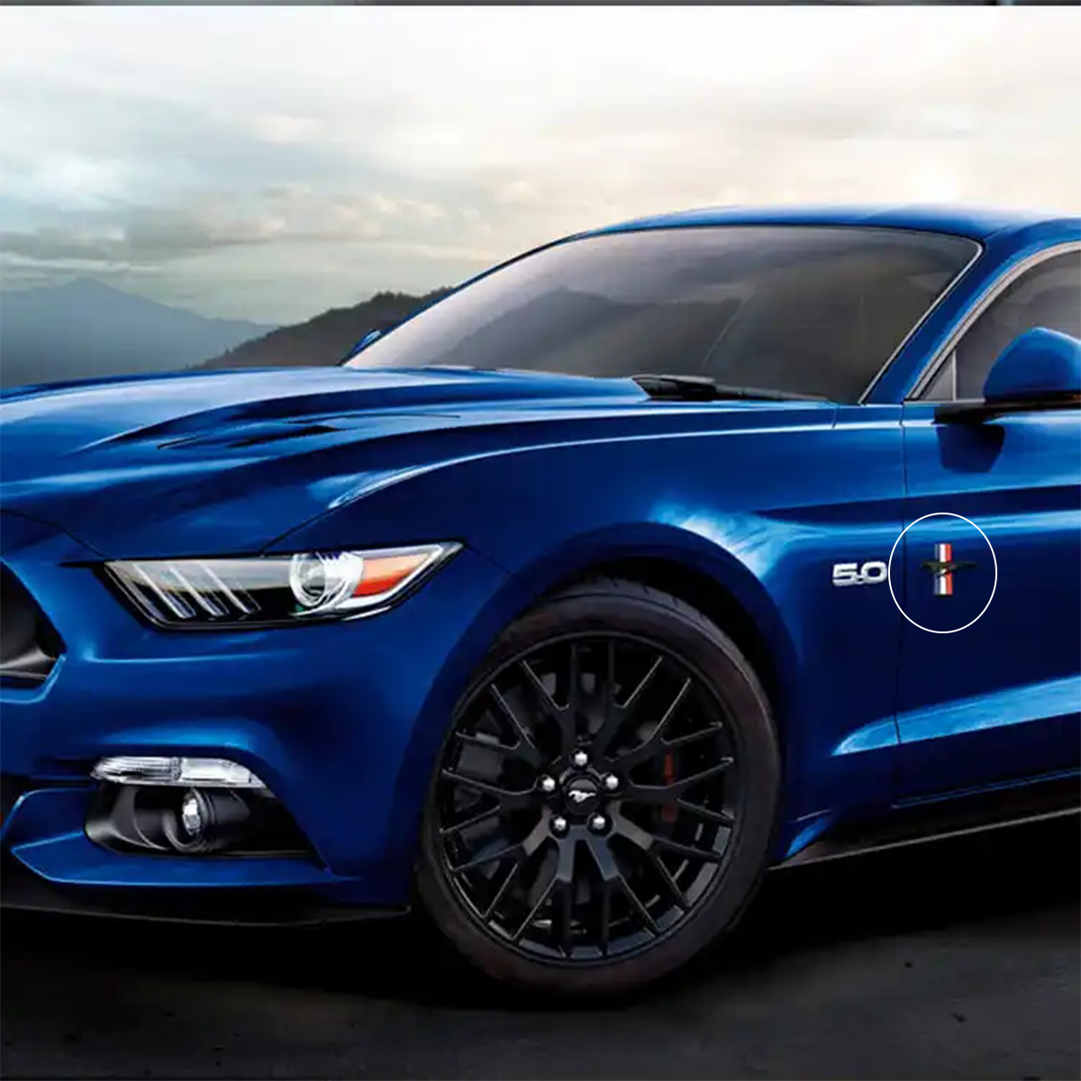 2Pcs 1994-2014 Mustang GT ABS Black Blue White Ford Side Fender Running Horse Badge