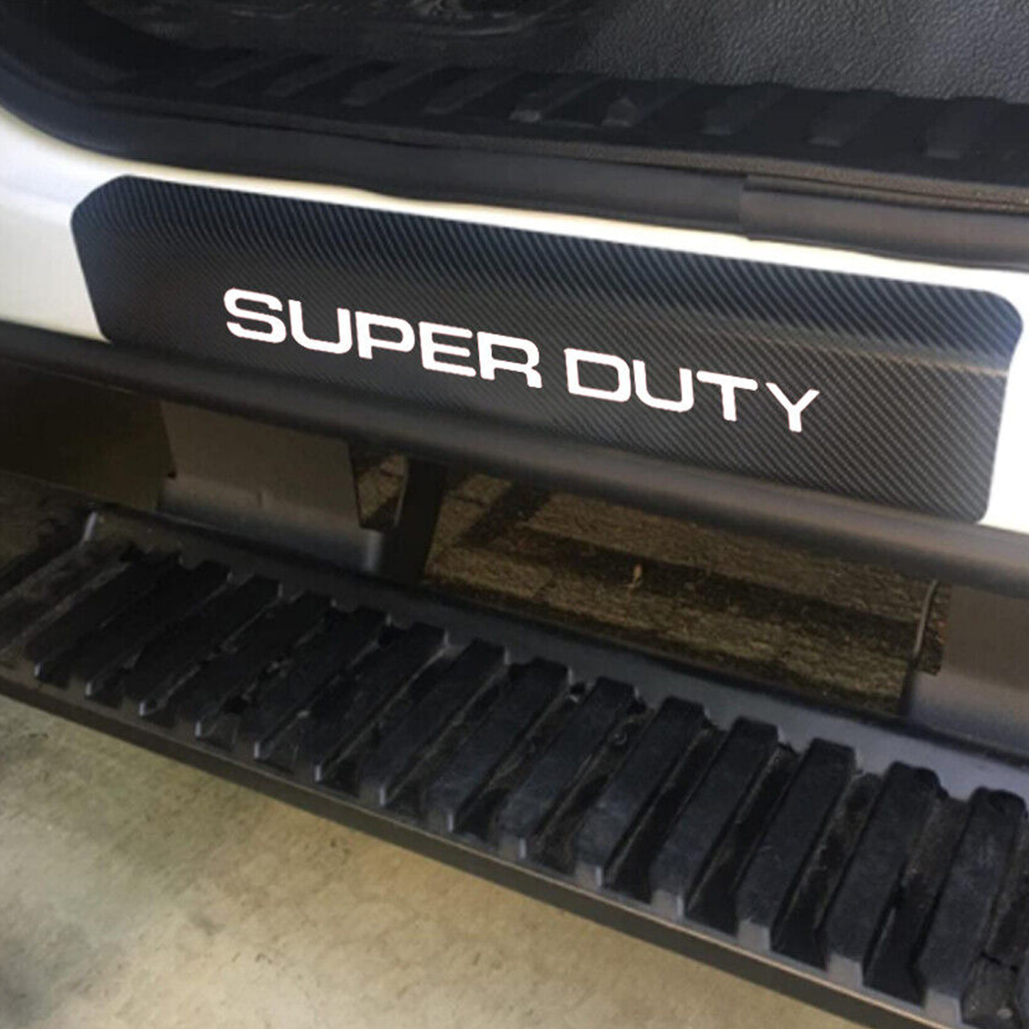 4Pcs F-250 F-350 F-150 F-550 Super-Duty Carbon Fiber Door Sill Scuff Covers Protector Black White Ford Sticker Set