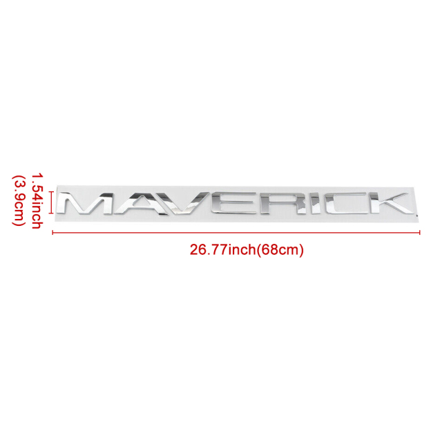 2022-2025 Maverick Rear Tailgate Letters Nameplate ABS Gloss Chrome Ford 3D Decal Sticker