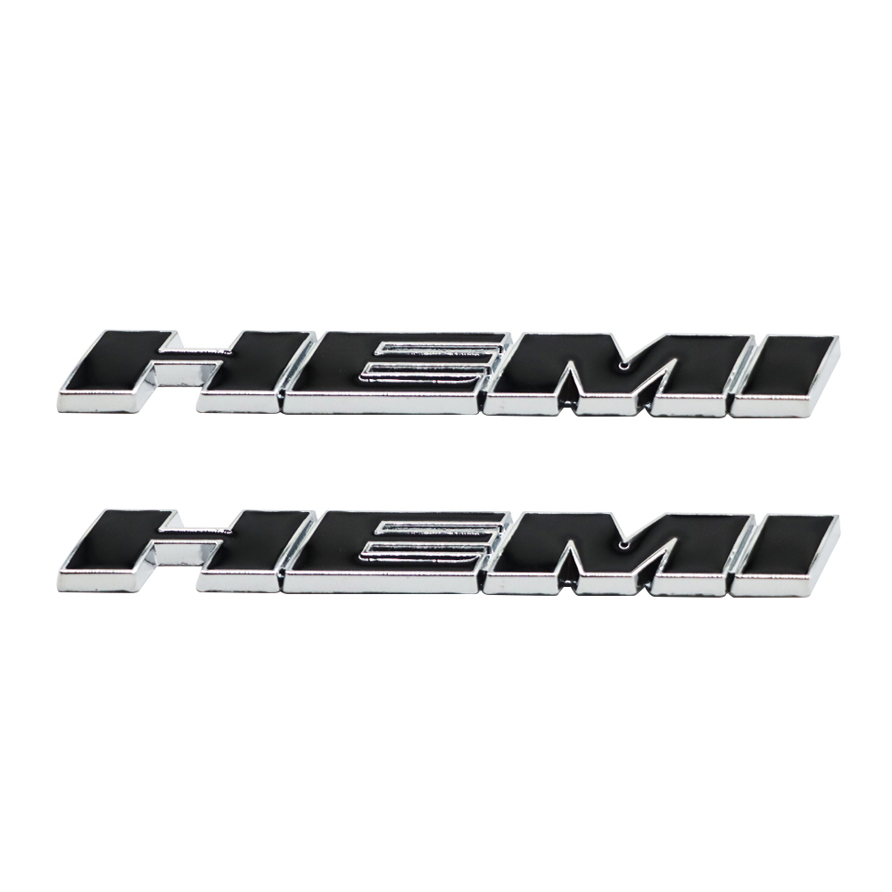 2Pcs 2011-2019  Charger Challenger Metal Hemi Badge Black Chrome Dodge 68085330AC