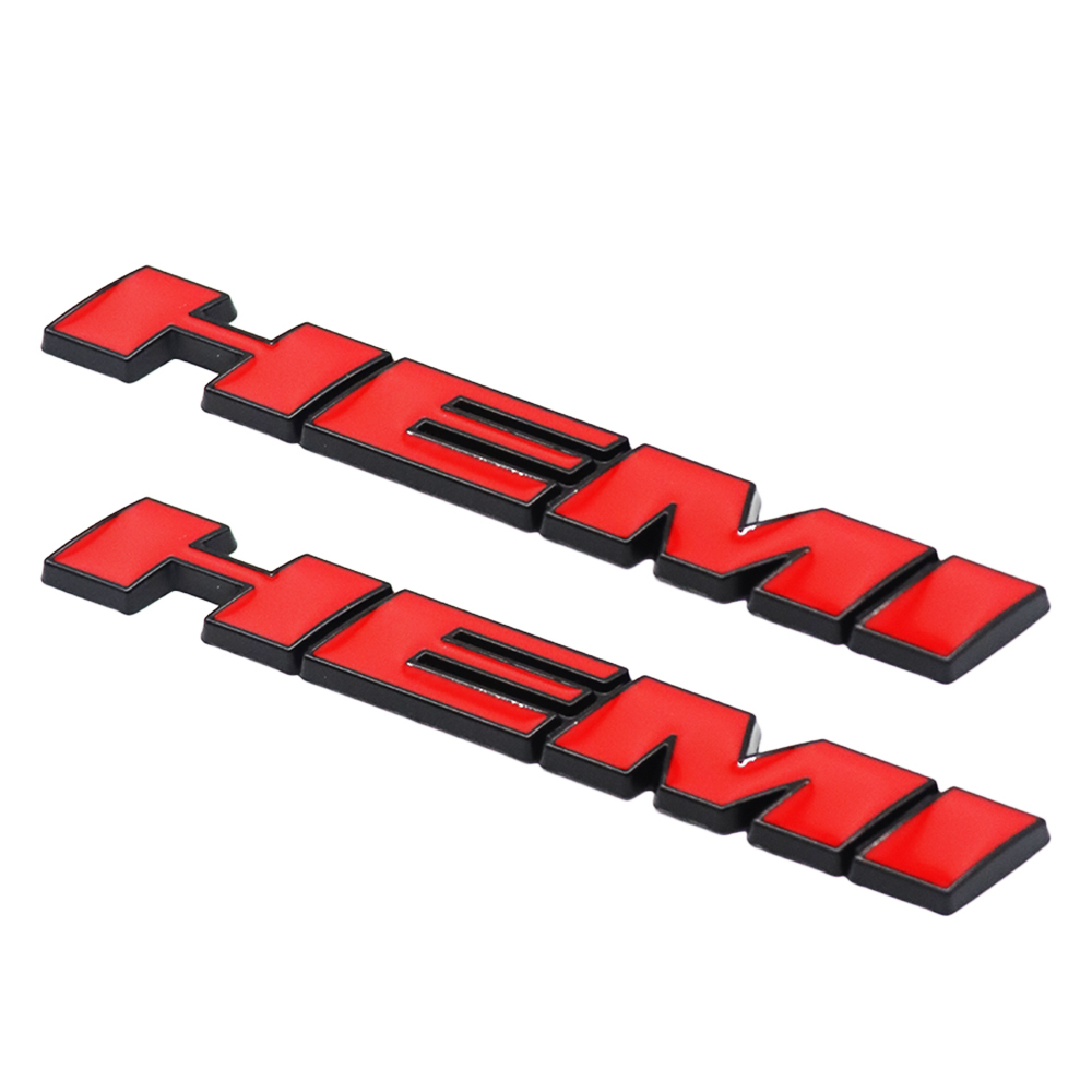 2Pcs 2011-2019 Charger Challenger Metal Hemi Badge Black Red Dodge 68085330AC Decal Na'me'plate