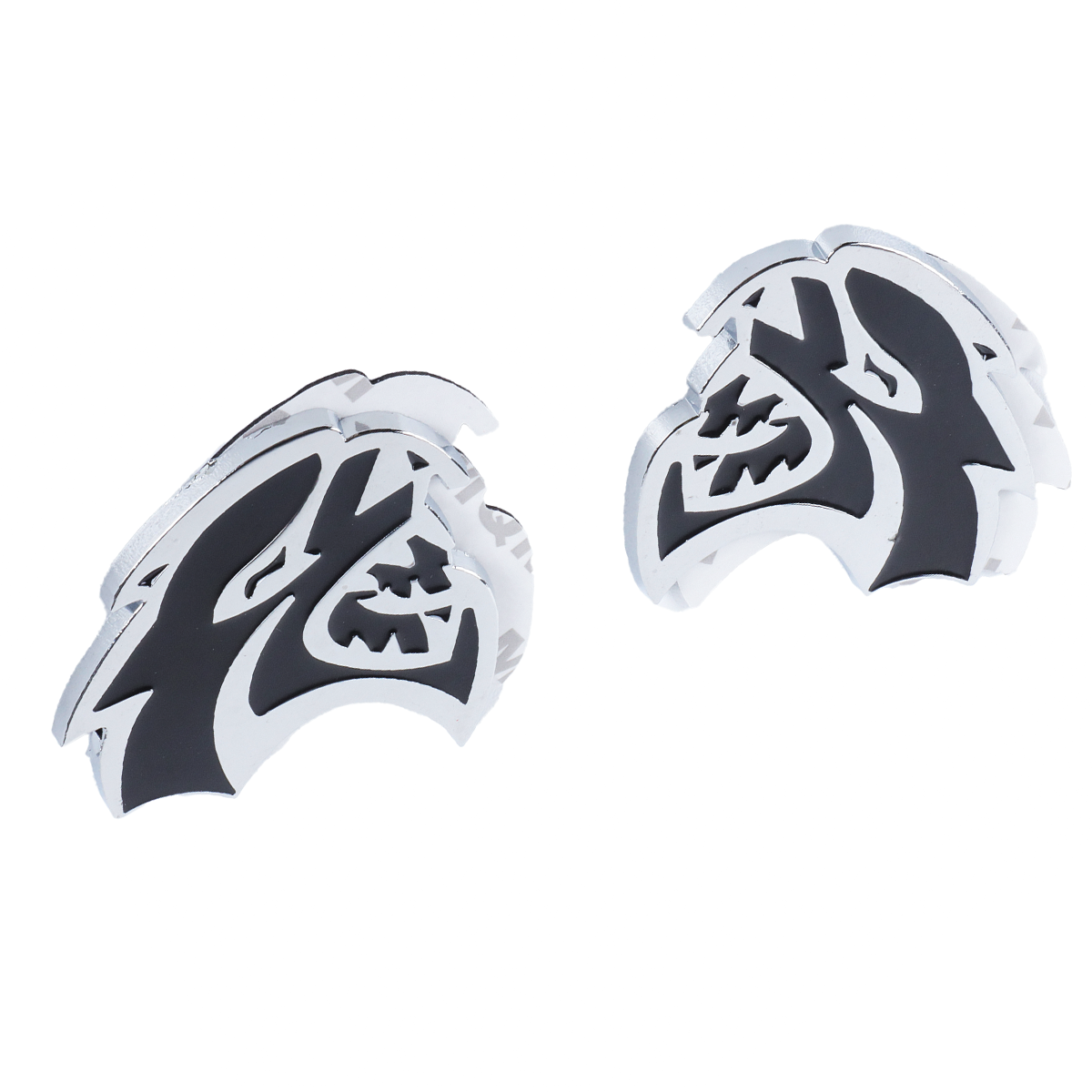 2Pcs 2015-2019 Charger Challenger ABS Hellcat Badge Black Chrome Dodge Devilcat Decal Nameplate