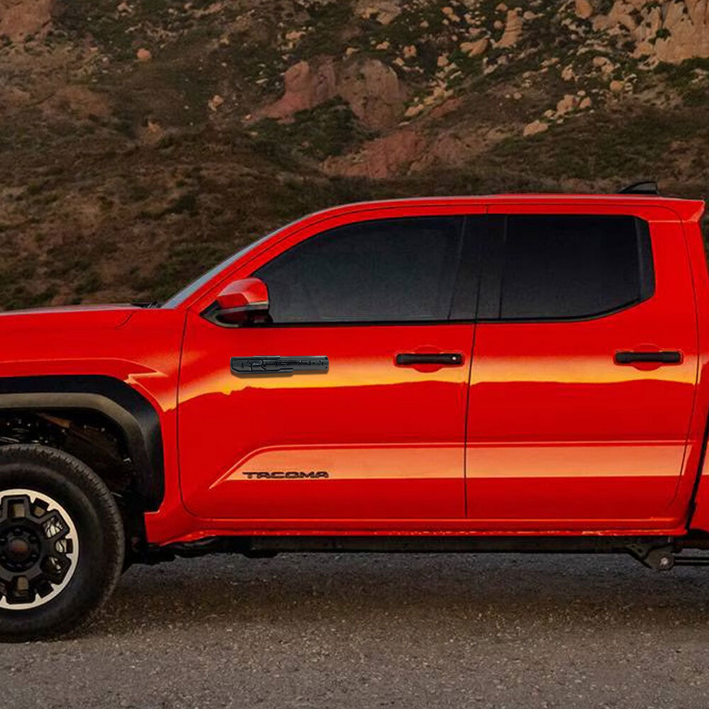 2PCS For Tundra Tacoma 4Runner Plastic TRD SPORT Fender Side Emblem Sticker Glossy Black Toyota