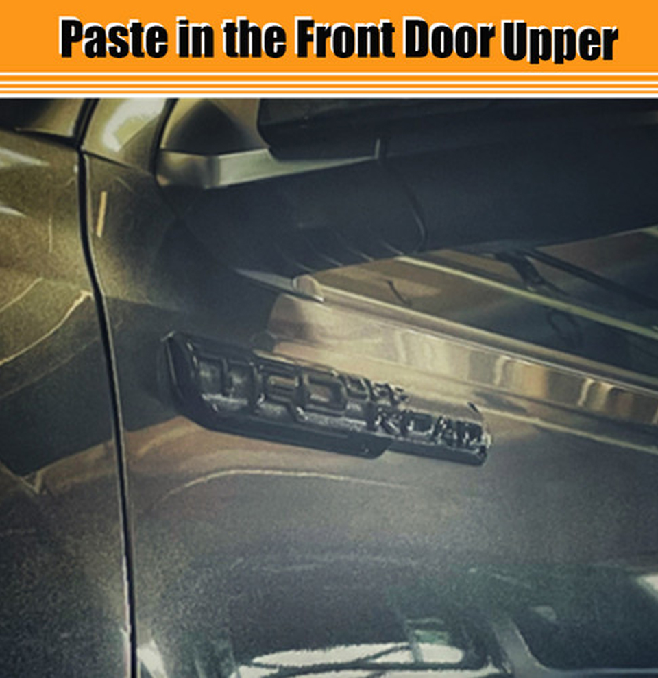2PCS Tundra Tacoma 4Runner Plastic TRD SPORT Fender Side Emblem Sticker Matte Black Toyota
