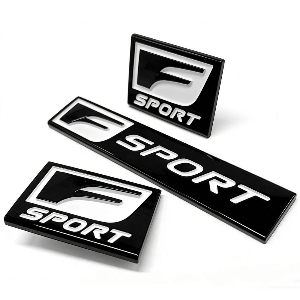 2PCS  IS-F GS-F RC IS250 350 RX350 Plastic F-SPORT Fender Side /Rear Emblem Sticker Glossy Black Lexus