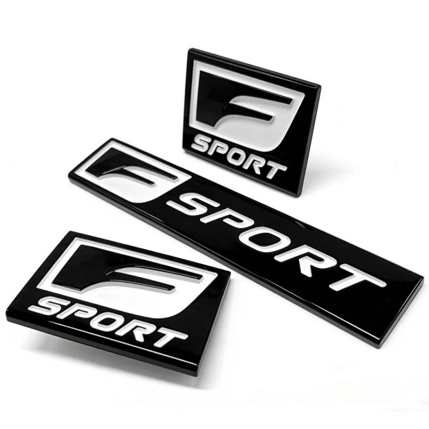 2PCS  IS-F GS-F RC IS250 350 RX350 Plastic F-SPORT Fender Side /Rear Emblem Sticker Glossy Black Lexus