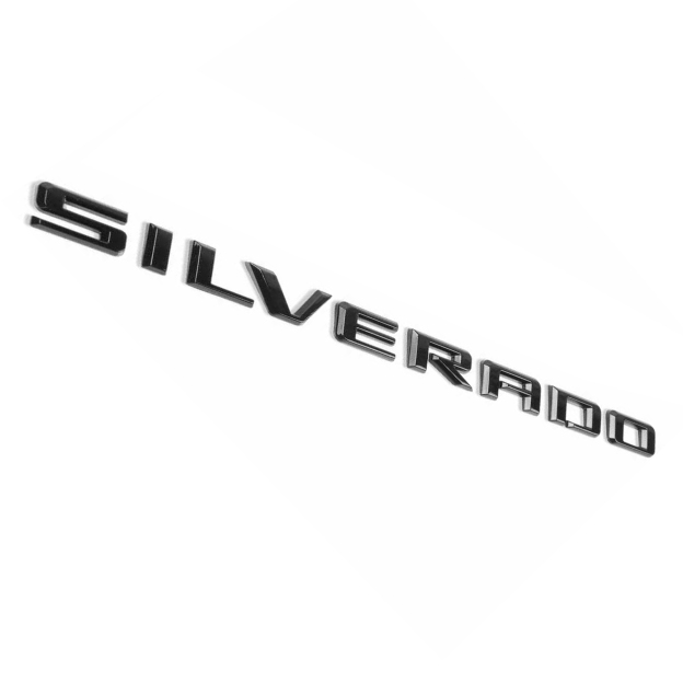 1pcs 2019-2025 Silverado 1500 2500 Plastic Door Fender Letters Gloss Black Chevrolet 23400409