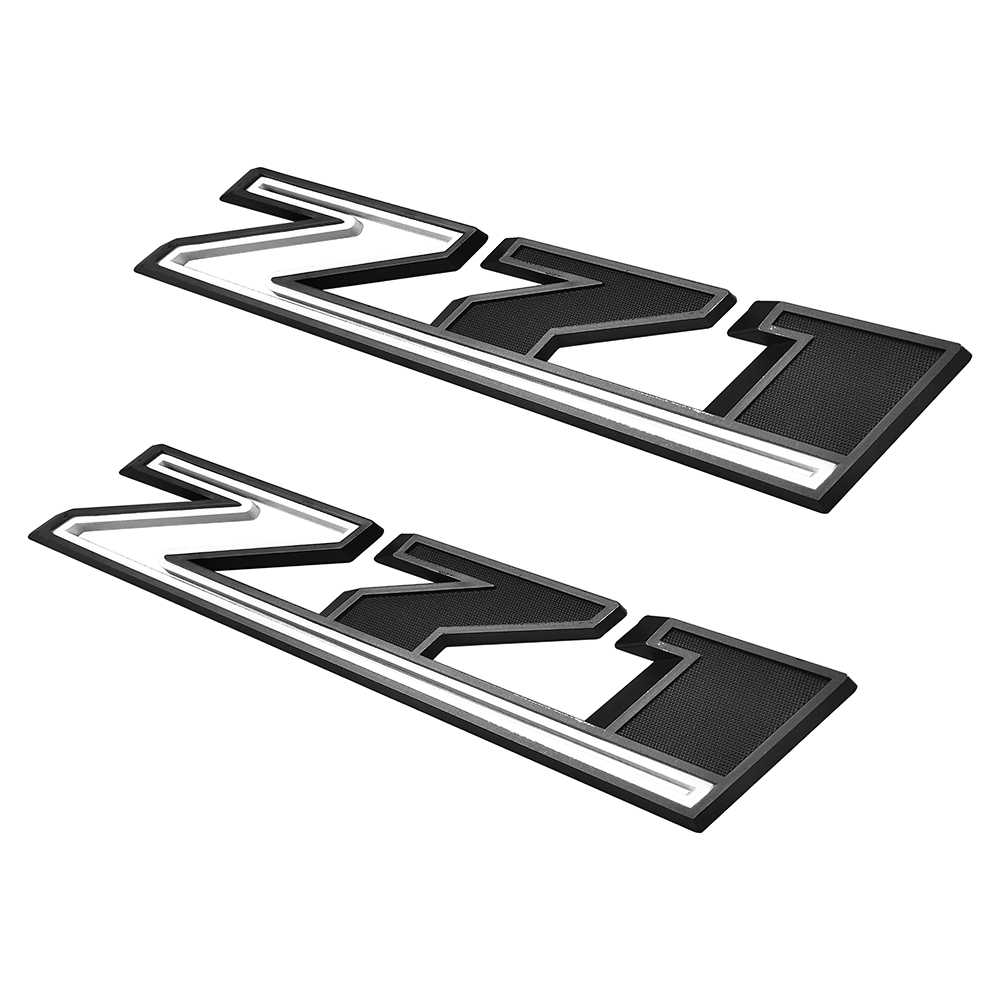 2Pcs 2019-2025 Silverado 1500 Z71 ABS Plastic Fender Side Badge Decal Black White Chevrolet