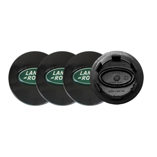 Classic Look: 62mm Center Caps for Land Rover | Green & Black (Set of 4)