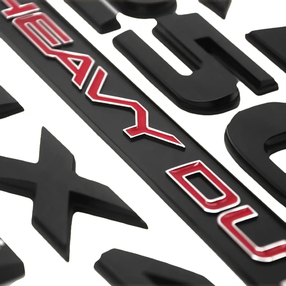 5Pcs 2013-2018 RAM 2500 Letter Set ABS Matte Black Red Dodge