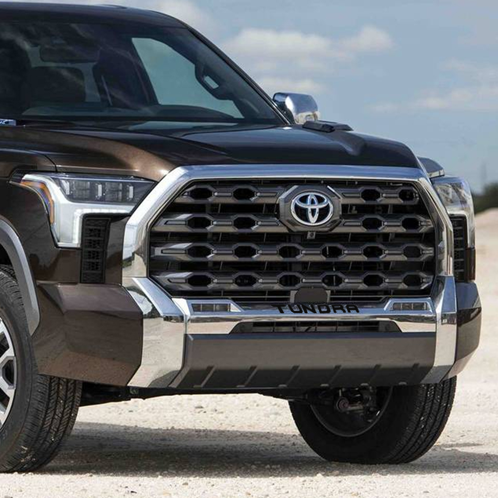 1Pc 2022-2026 Tundra ABS Plastic 3D Raised Front Grille Letters Matte Black Toyota