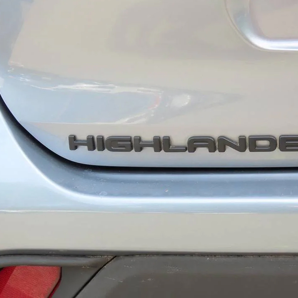 4Pcs 2020-2025 Highlander AWD XLE ABS Plastic Rear Liftgate Overlay Emblem Matte Black Toyota PT948-4820A-02