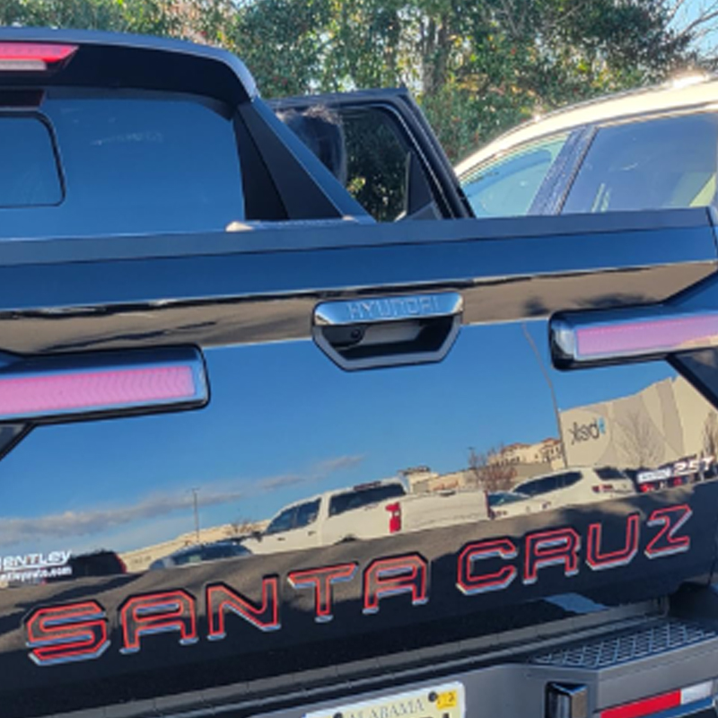 1PC 2022-2025 Santa Cruz Acylic 3D Raised Rear Tailgate Trunk Letter Black Red Hyundai