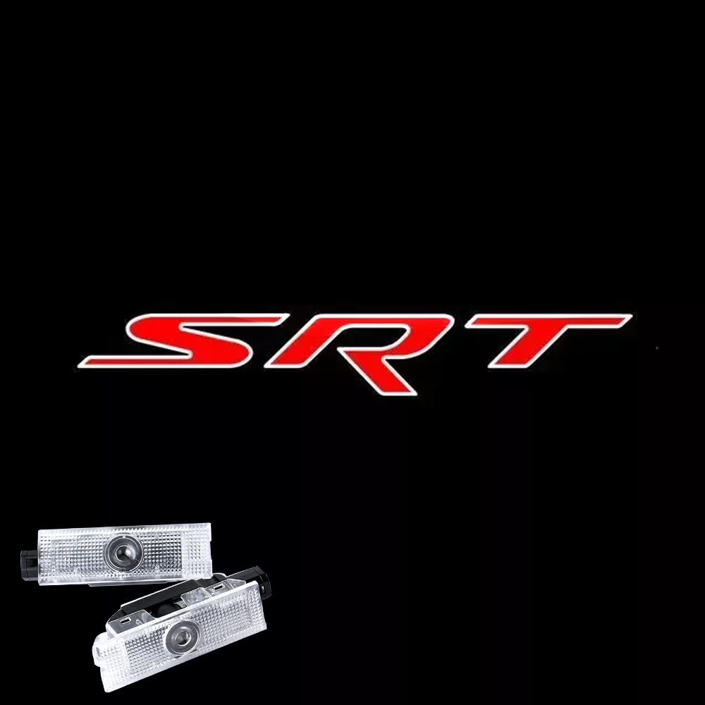 2pcs For 2008-2023 Challenger SRT HD Car LED Door Courtesy Puddle projector Light Red Dodge 