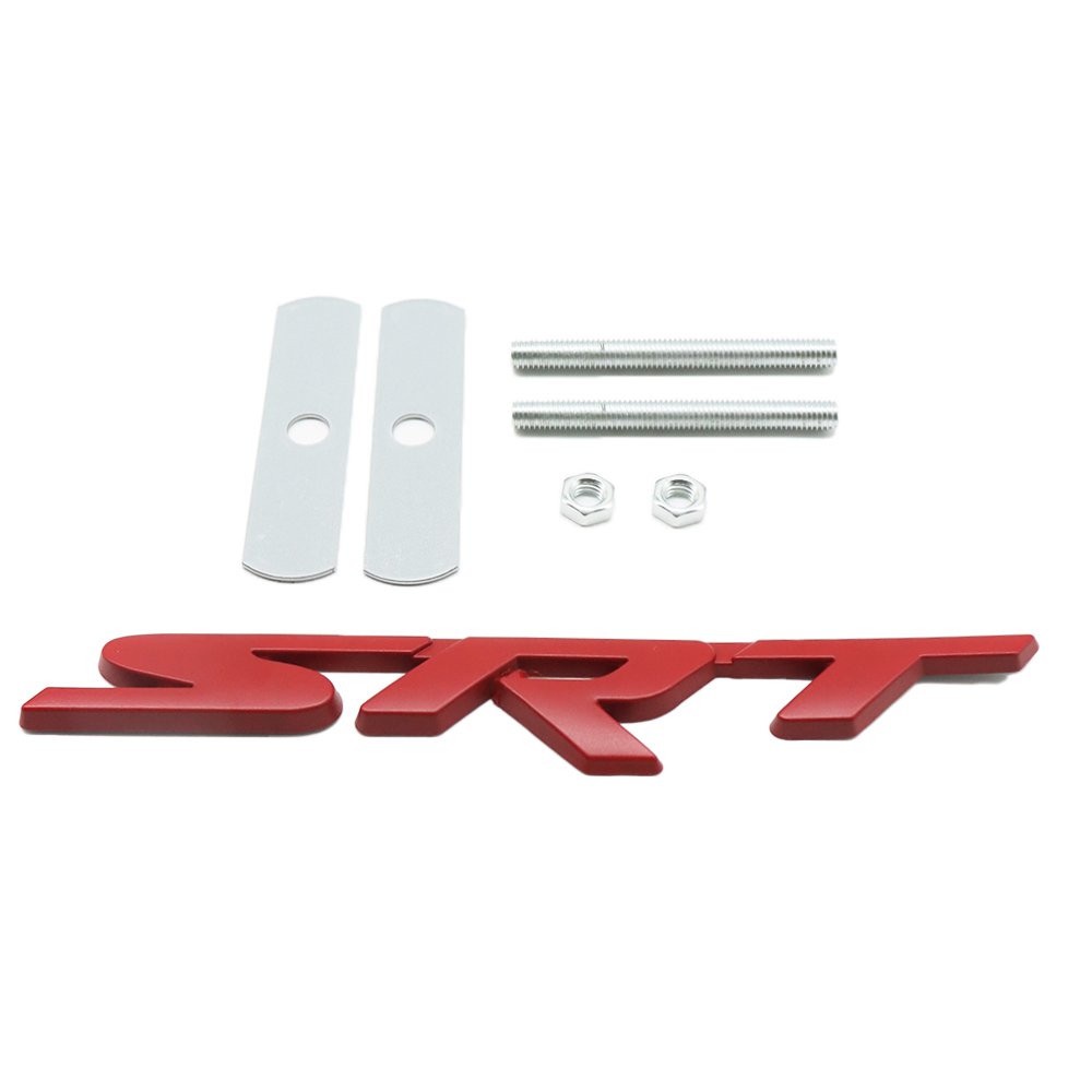 For Charger Challenger Durango 3D Metal SRT HellCat Scat pack Front Grille Matte Red Badge Dodge