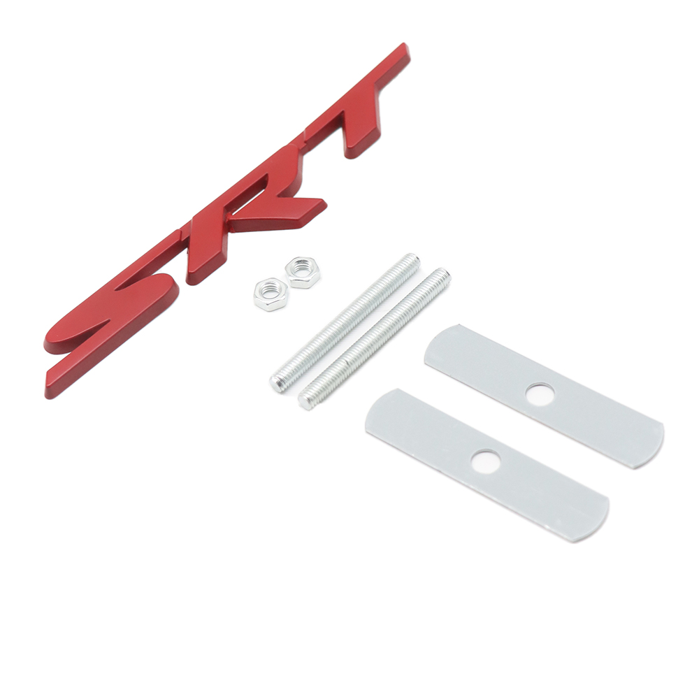 For Charger Challenger Durango 3D Metal SRT HellCat Scat pack Front Grille Matte Red Badge Dodge