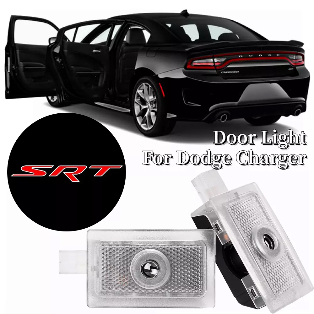 2pcs For 2006-2023 Charger SRT HD Car LED Door Courtesy Puddle projector Light Red Dodge 