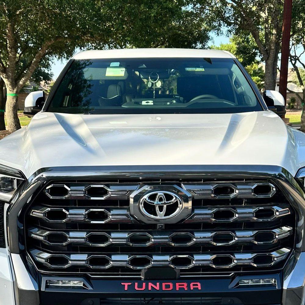 1Pc 2022-2026 Tundra Acylic Front Grille Letters Red Toyota