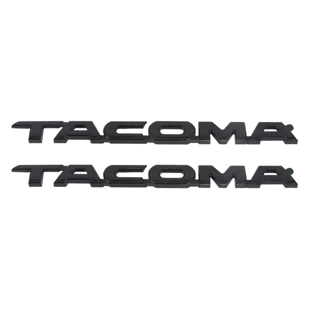 1 Set 2005-2015 Tacoma Left Right Door Tailgate Emblems Logo Gloss Black Badges Toyota