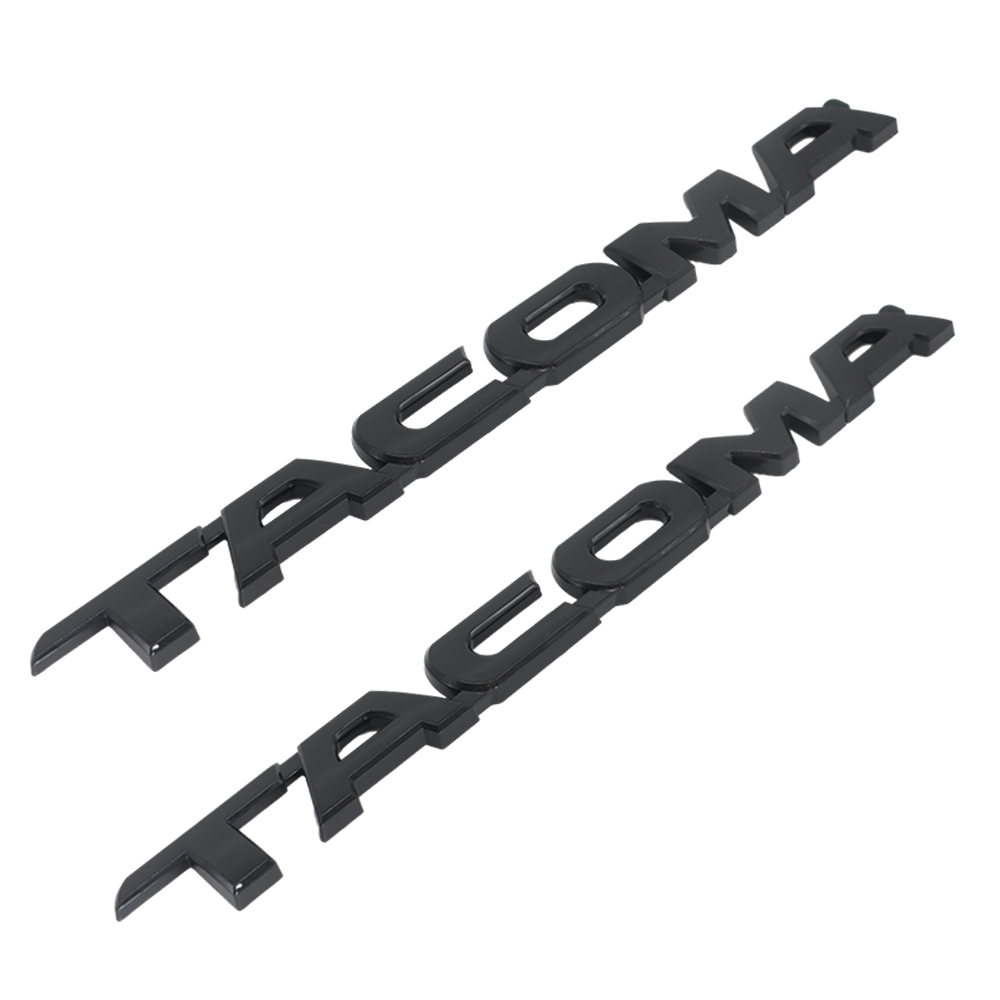 1 Set 2005-2015 Tacoma Left Right Door Tailgate Emblems Logo Gloss Black Badges Toyota