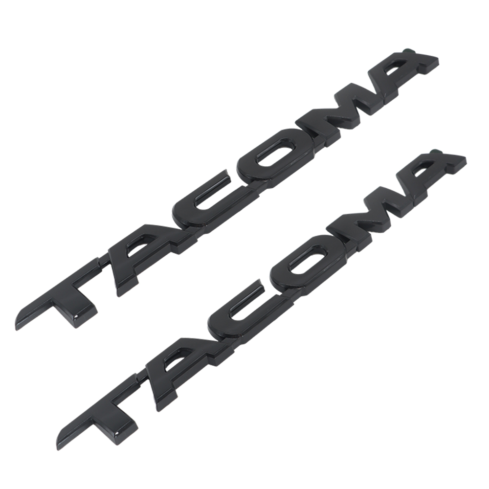 1 Set 2005-2015 Tacoma Left Right Door Tailgate Emblems Logo Gloss Black Badges Toyota
