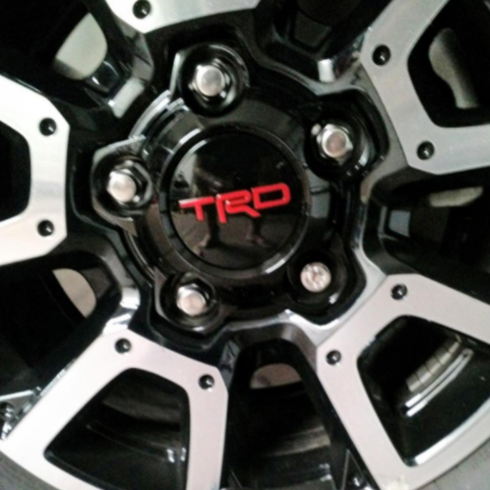 1PC 2014-2021 Tundra TRD Wheel Center Hub Cap Cover Red Letter Gloss Black 4260B-0C040