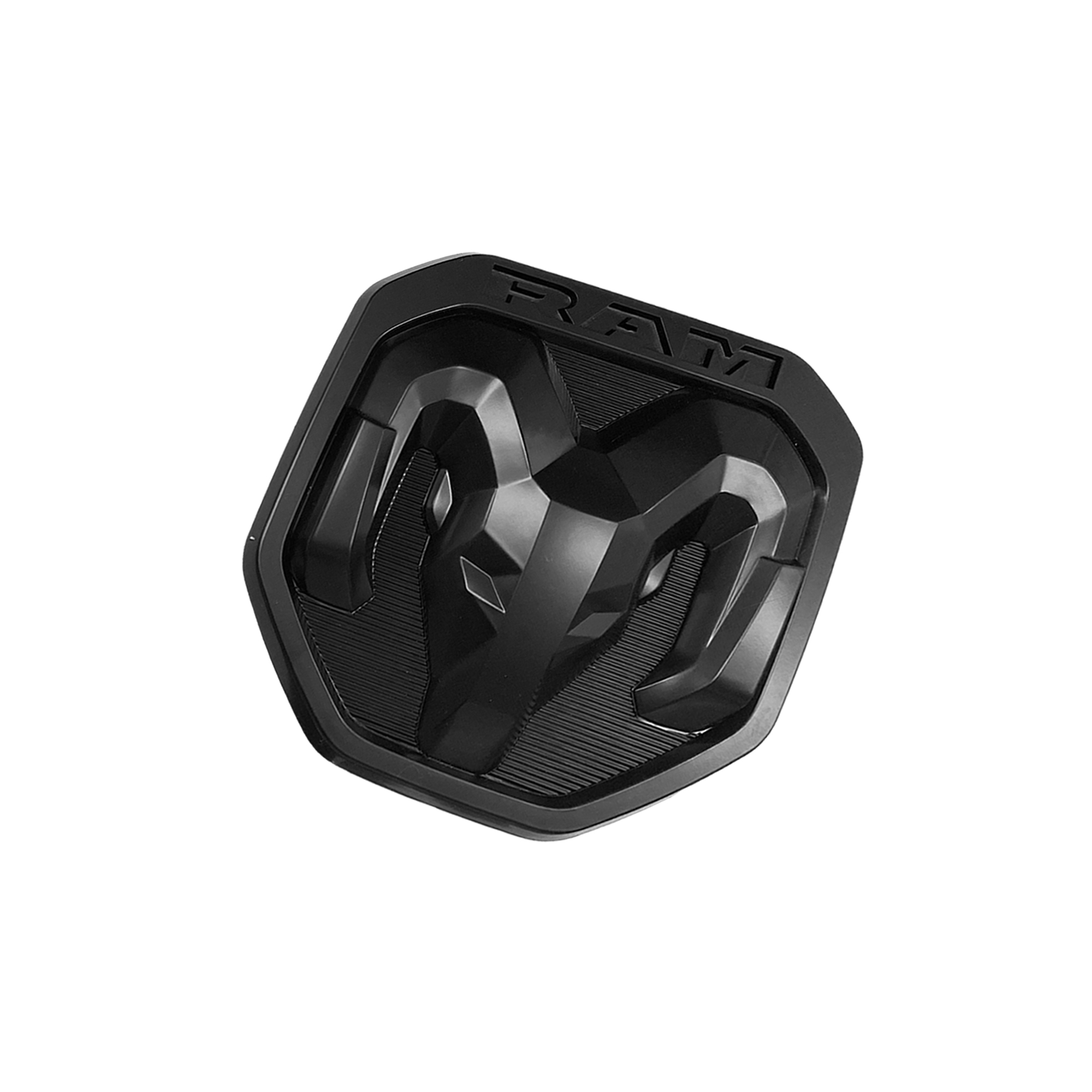 Dodge RAM 1500 2500 3500 2019-2023 Rear Tailgate Rams Head Emblem ABS 3D Trunk Lid Replacement Badge Matte Black