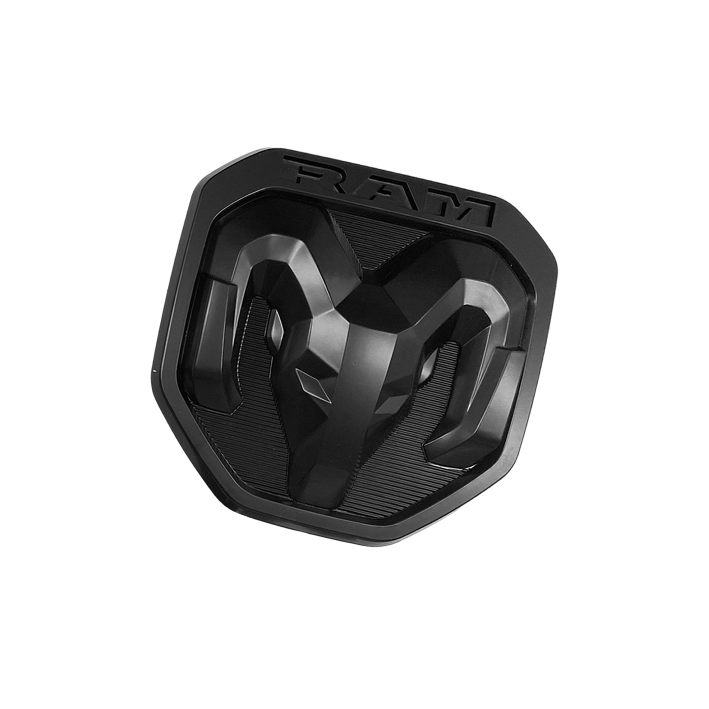 Dodge RAM 1500 2500 3500 2019-2023 Rear Tailgate Rams Head Emblem ABS 3D Trunk Lid Replacement Badge Matte Black