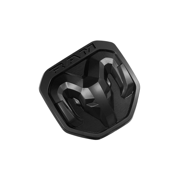 Dodge RAM 1500 2500 3500 2019-2023 Rear Tailgate Rams Head Emblem ABS 3D Trunk Lid Replacement Badge Matte Black