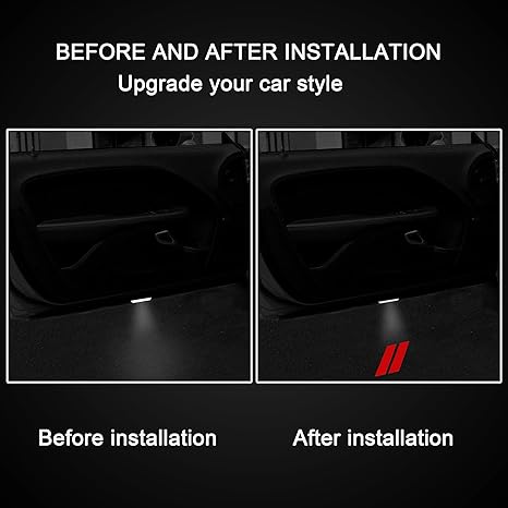 2pcs For 2008-2023 Challenger // Car LED Door Projector Puddle Lights HD Lamps Red Dodge 
