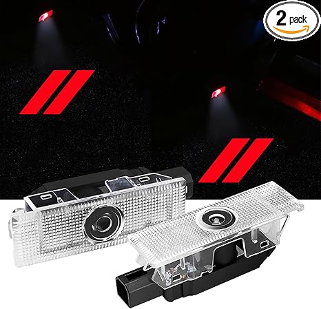 2pcs For 2008-2023 Challenger // Car LED Door Projector Puddle Lights HD Lamps Red Dodge 