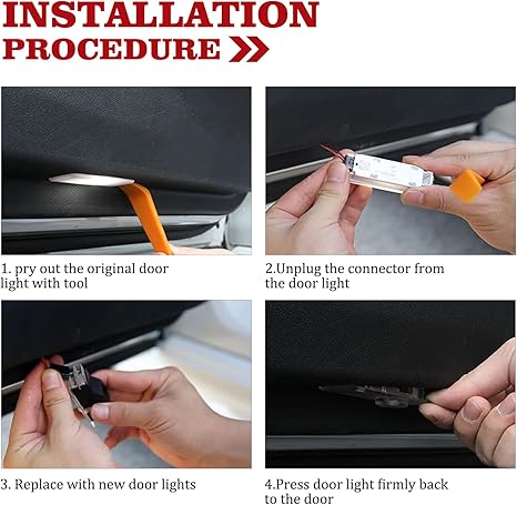 2pcs For 2008-2023 Challenger // Car LED Door Projector Puddle Lights HD Lamps Red Dodge 