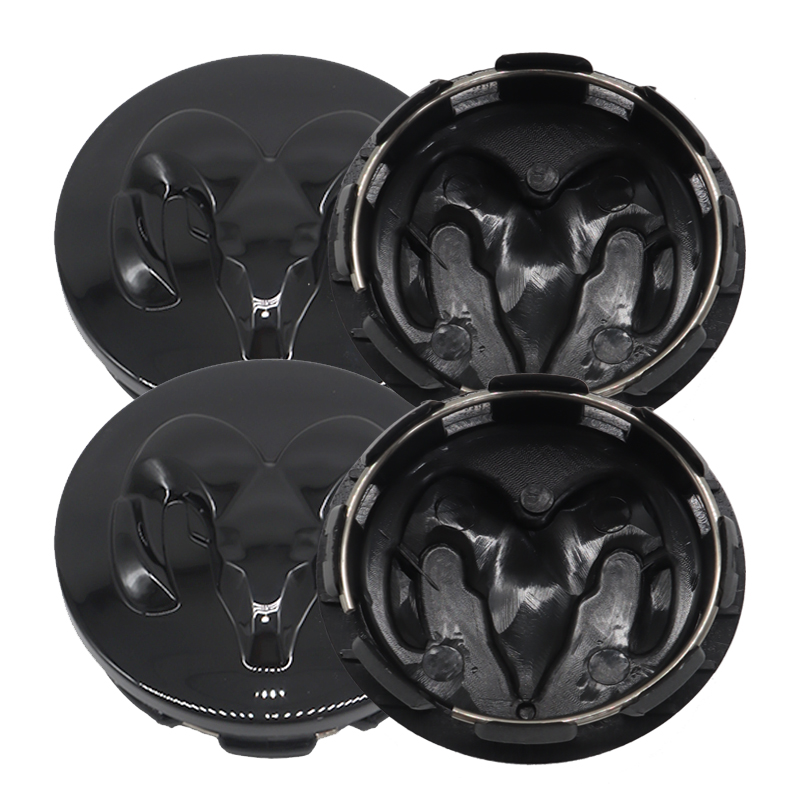 4Pcs 2013-2019 RAM 1500 Wheel Center Caps 63mm Gloss Black Set Dodge Rim Hub Center Cap