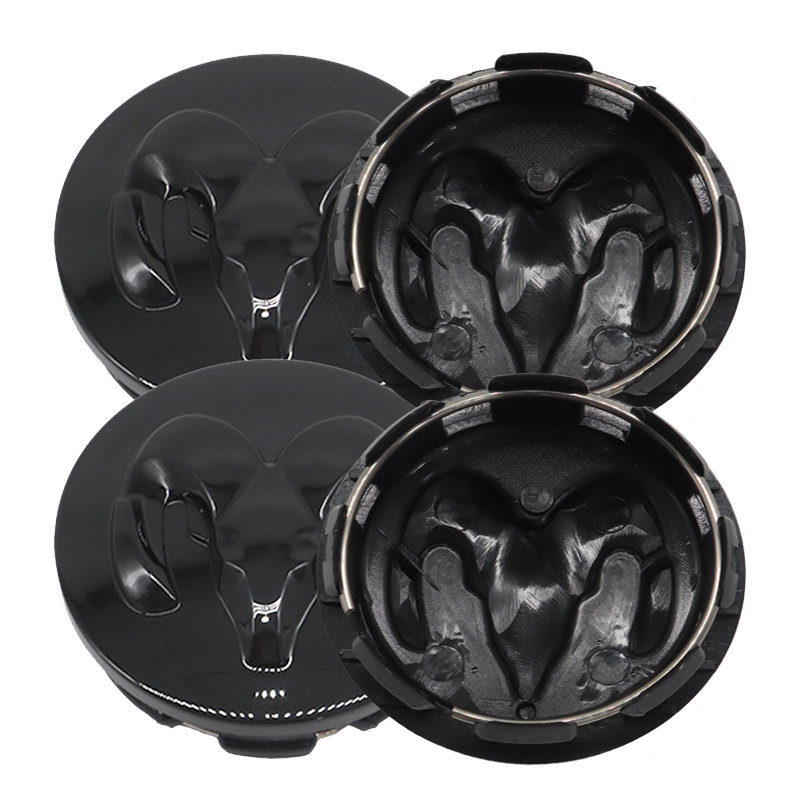 4Pcs 2013-2019 RAM 1500 Wheel Center Caps 63mm Gloss Black Set Dodge Rim Hub Center Cap