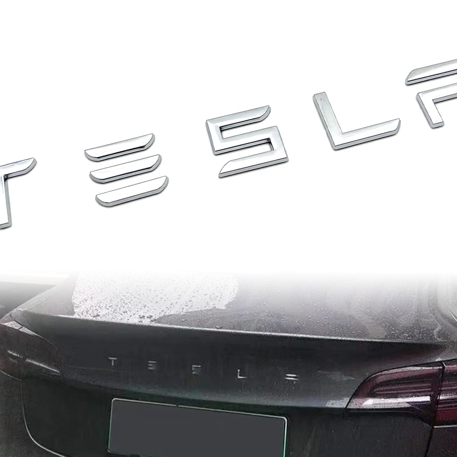 6Pcs Of Letters Tesla Model 3/X/Y/S ABS Plastic Tailgate Insert Letters Gloss Black