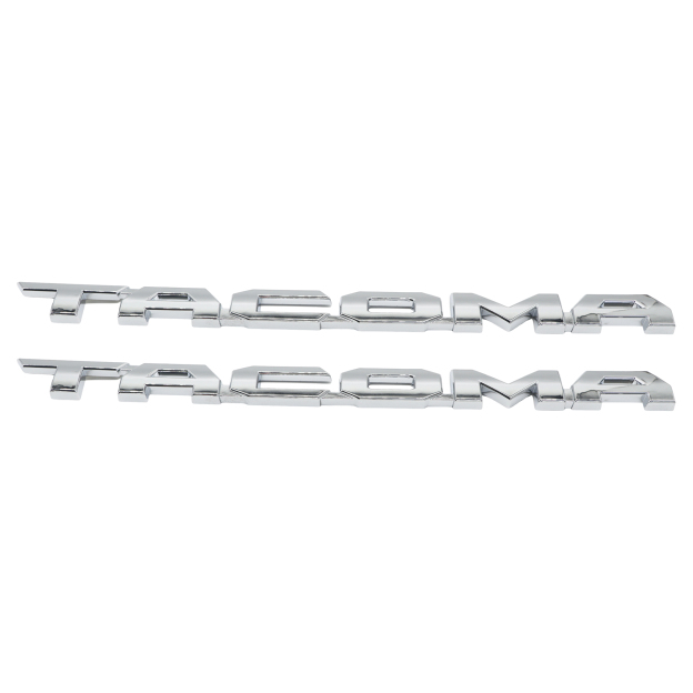 1 Set 2016-2023 Tacoma Left Right Door Tailgate Emblems Logo Gloss Silver Badges Toyota
