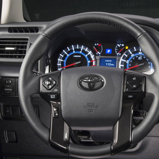 1PC 2000-2021 Tacoma 4runner Tundra Plastic Steering Wheel Emblem Overlay Protector Carbon Fiber Style Toyota 