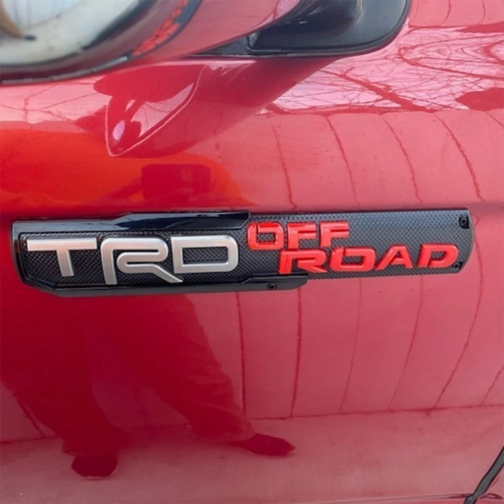 2PCS For Tundra Tacoma 4Runner Plastic TRD OFF ROAD Fender Side Emblem Sticker Toyota