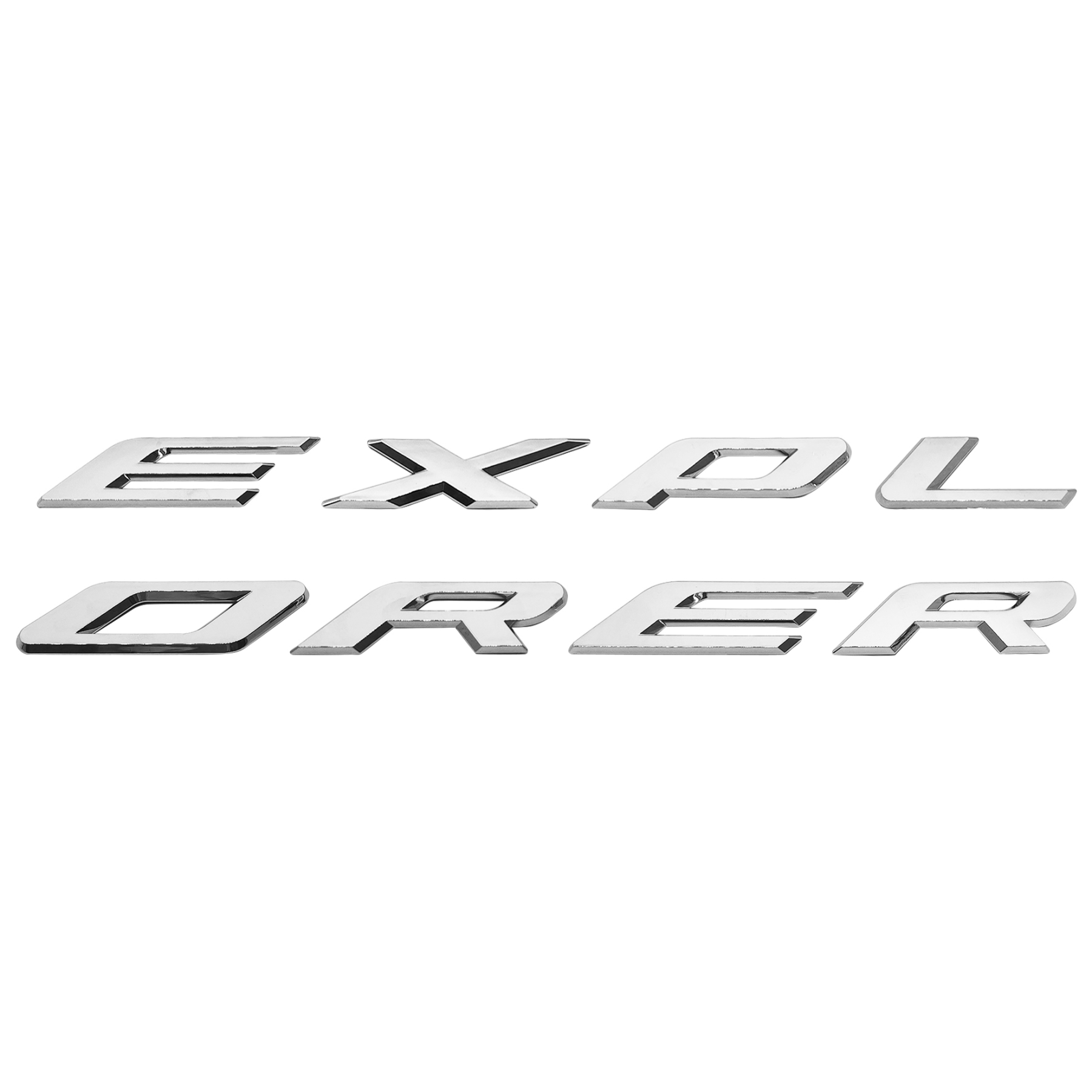 Ford Explorer 2011-2024 Front Hood Letters Emblems Badges 3D Raised Stickers Decals Gloss Chrome