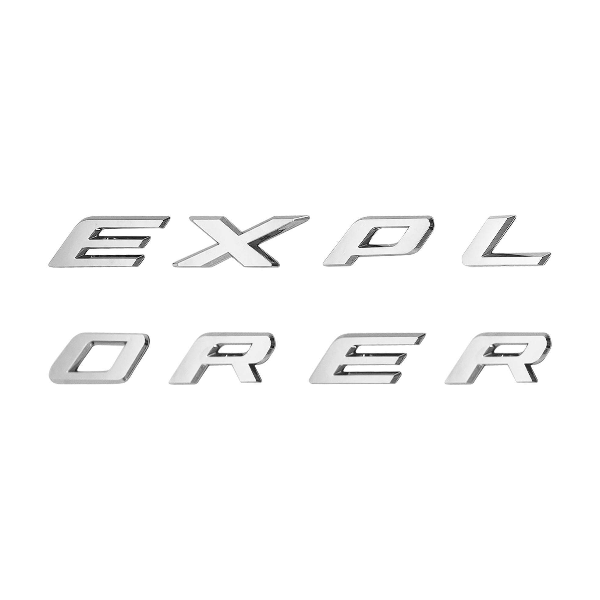 Ford Explorer 2011-2024 Front Hood Letters Emblems Badges 3D Raised Stickers Decals Gloss Chrome