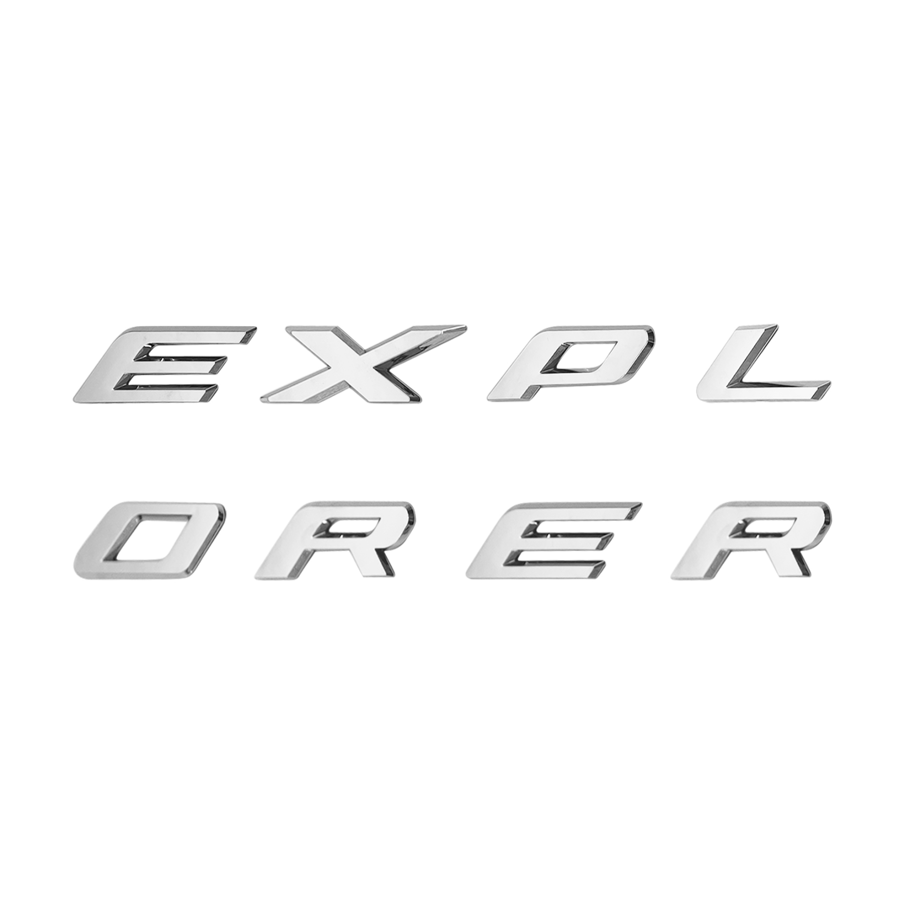Ford Explorer 2011-2024 Front Hood Letters Emblems Badges 3D Raised Stickers Decals Gloss Chrome
