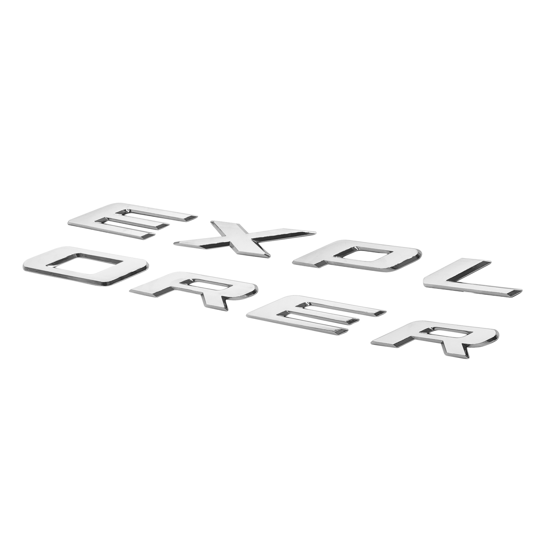 Ford Explorer 2011-2024 Front Hood Letters Emblems Badges 3D Raised Stickers Decals Gloss Chrome