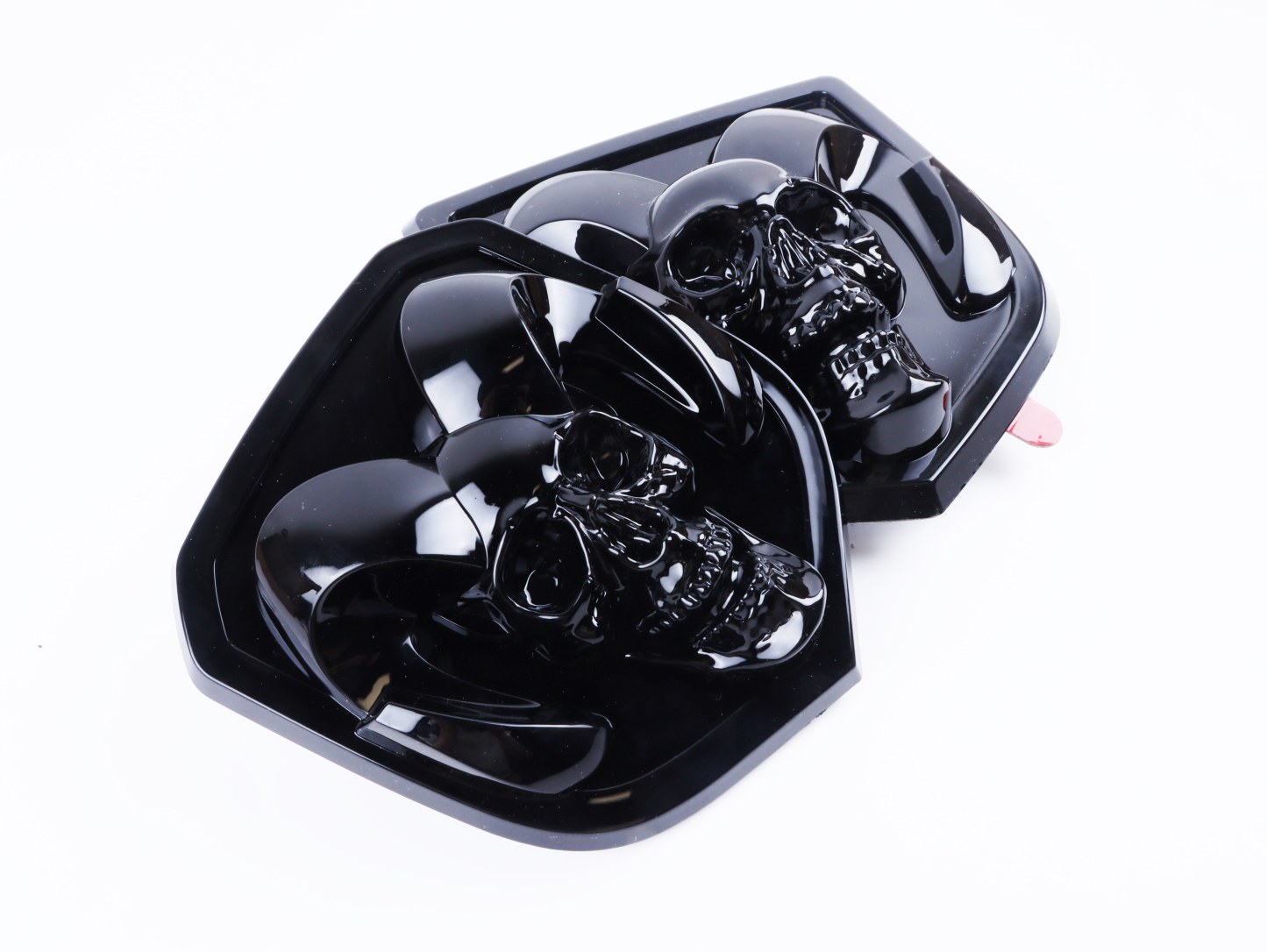 2Pcs 2013-2018 Ram 1500 2500 3500 ABS Front Grille&Tailgate Emblem Gloss Black Dodge Ram Skull Head Front Hood&Rear Trunk Decal
