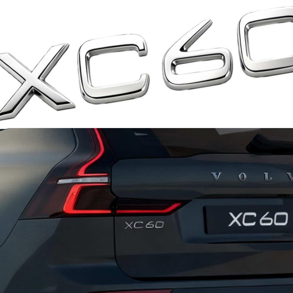2010-2012 XC60 Chrome Tailgate Letter Gloss Silver Volvo 30778800