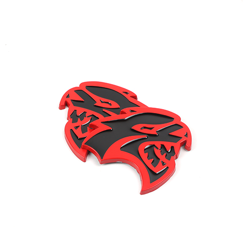 2Pcs 2015-2019 Charger Challenger ABS Hellcat Badge Red Black Dodge Devilcat Decal Nameplate