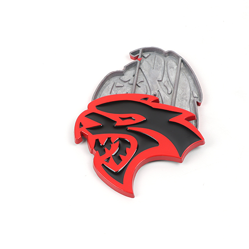 2Pcs 2015-2019 Charger Challenger ABS Hellcat Badge Red Black Dodge Devilcat Decal Nameplate